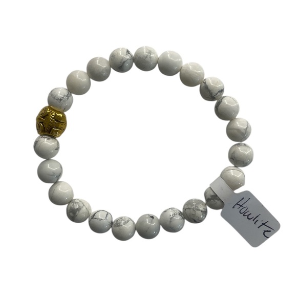 Howlite White,Grey, gemstone, Bracelet - Picture 7 of 7